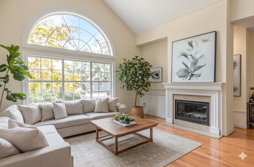 Beautiful finished living room interior transformation